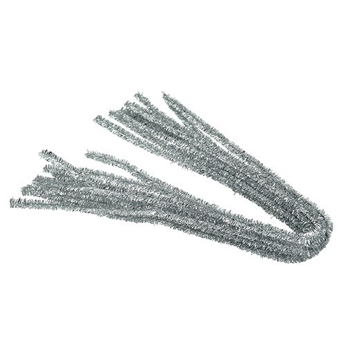 Pfeifenputzer Farbe silber,10 Stück Produktbild