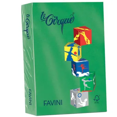 Grünes Kopierpapier A3 in einer Packung mit bunten Symbolen und der Marke Clairefontaine.